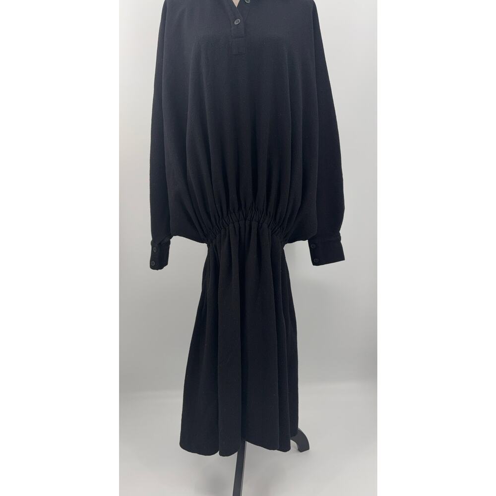 B16 Mossi Wool Batwing Blouson Midi Dress 8 Oversized Neutral Street Punk - Picture 5 of 12